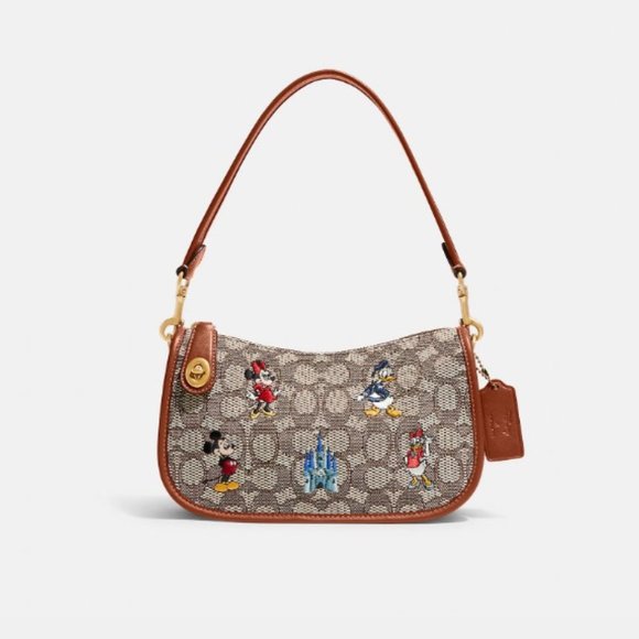 NWT Coach Disney X Coach Swinger Bag In Signature Textile Jacquard Mickey Mouse - Picture 12 of 15